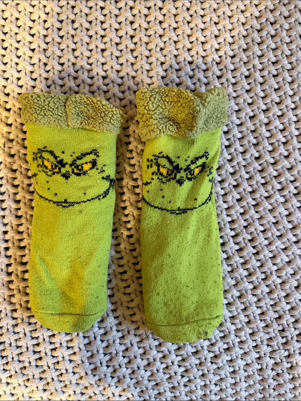 Plush Lined Green Grinch Socks